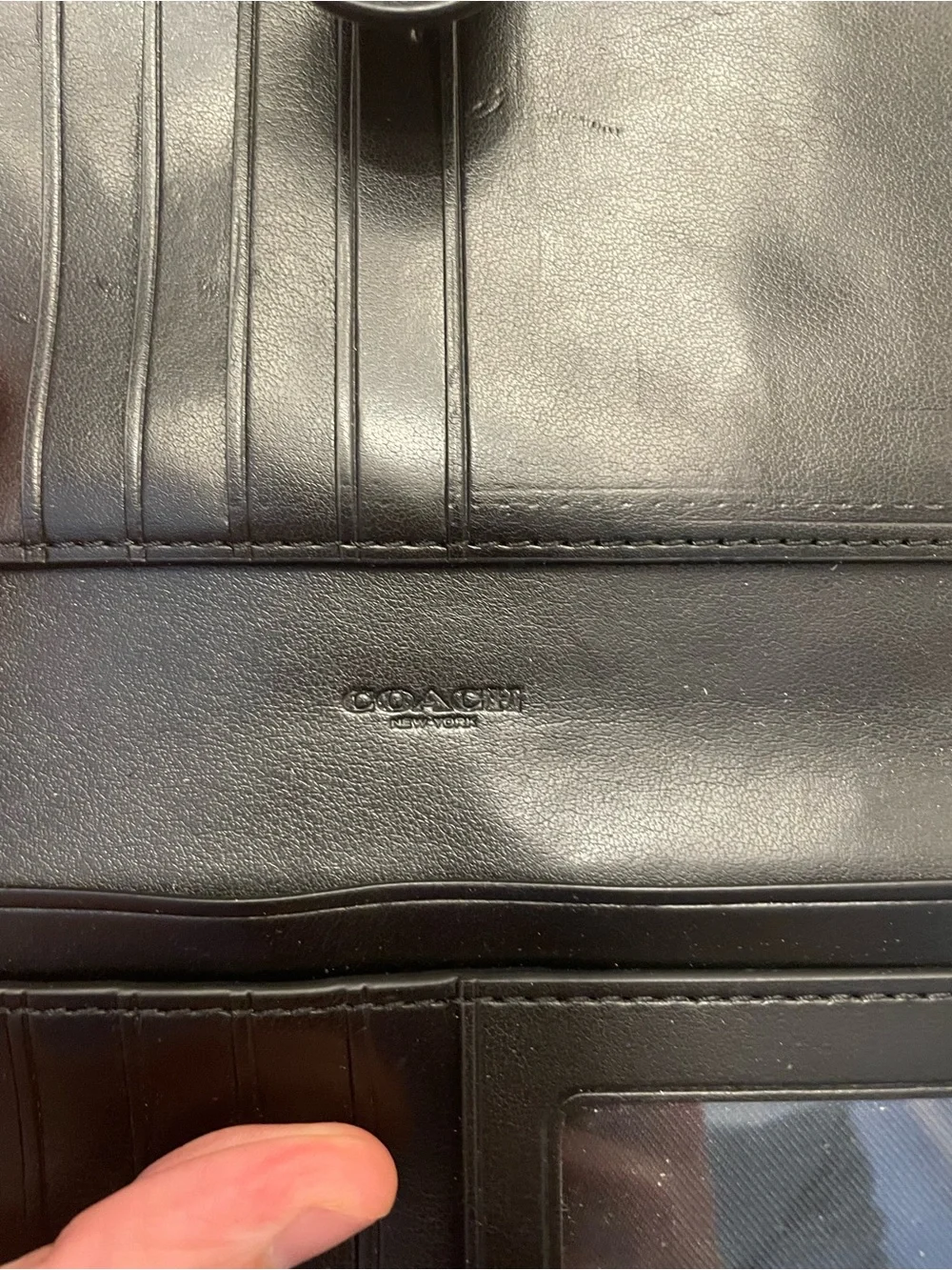 Coach Metallic Embossed Python Zip Wallet - Black/Silver